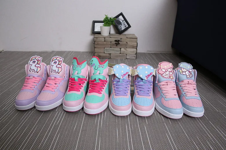 Japoński słodki lolita buty kawaii dziewczyna okrągła głowa dorywczo wysoki obcas trampki styl college wygodne buty damskie loli cosplay