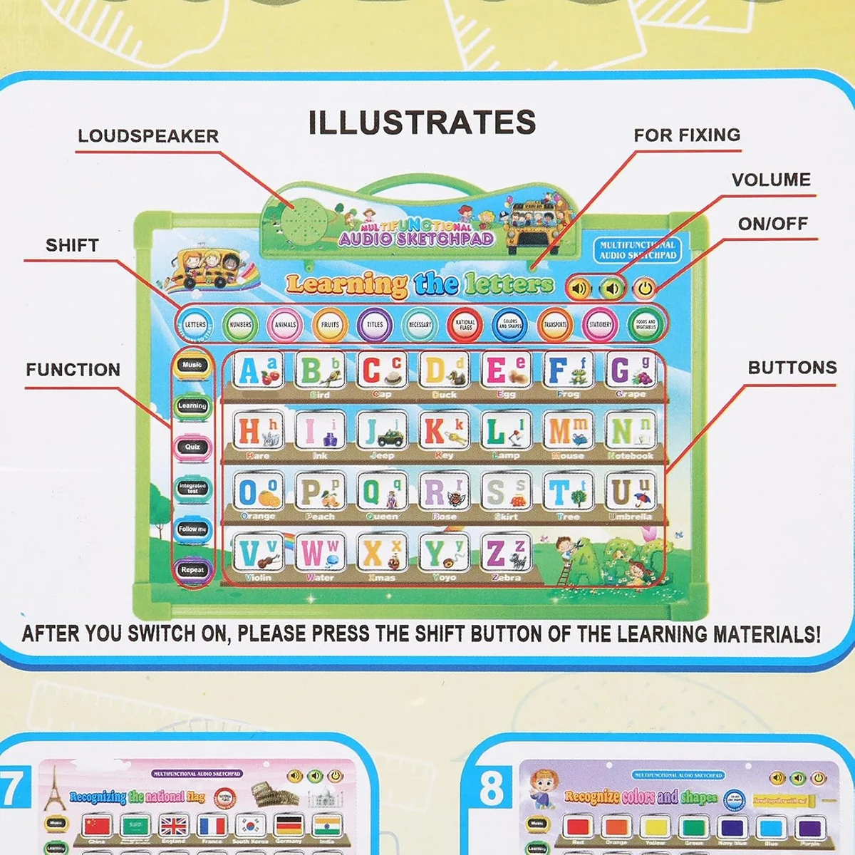 Bloc-notes Audio multifonctionnel pour enfants de 3 ans et plus, 11 catégories, Machine d'apprentissage, Alphabet, chiffres, jouet éducatif cognitif Animal