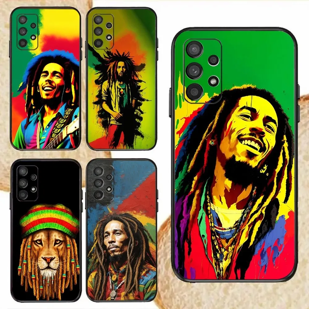 Bob Marley Rasta Lion Phone Case For Samsung Galaxy S24,S20,S21,S22,S23,Fe,Lite,Plus,Ultra,Note Shell