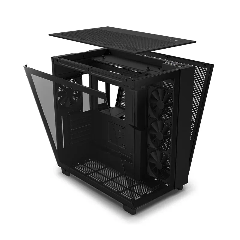 Imagem -05 - Flow Dual-chamber Mid-tower Airflow Case 360 ° Refrigerado a Água Quarto Vista Mar Painel Lateral de Vidro Temperado pc Gamer Nzxt-h9