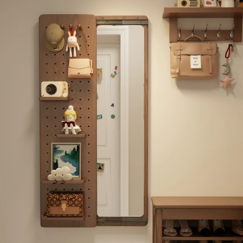 Invisible full-length mirror push-pull close hidden full-length mirror wall-mounted hole board porch fitting mirror