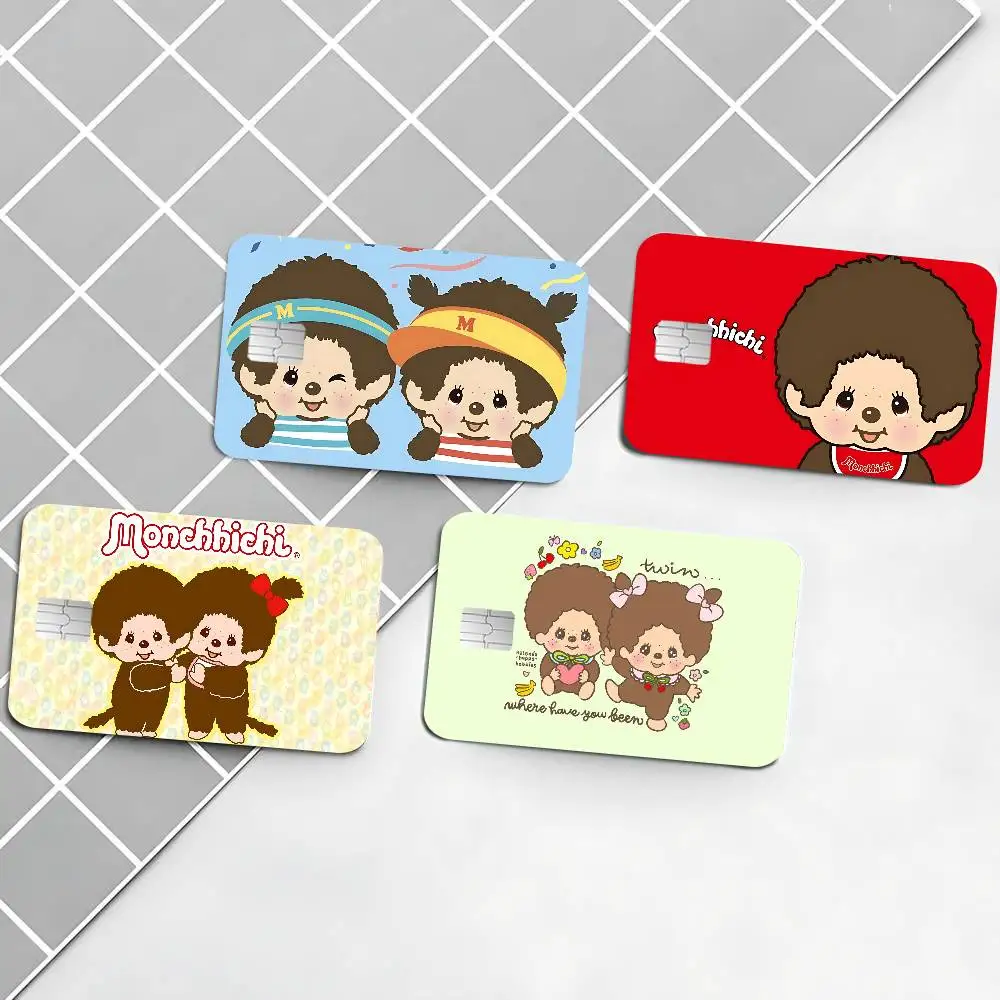 Cartoon M-Monchhichi Fashion Matte Gold Silver Black Matte Film Skin Sticker Tape for Bank Credit Debit Card