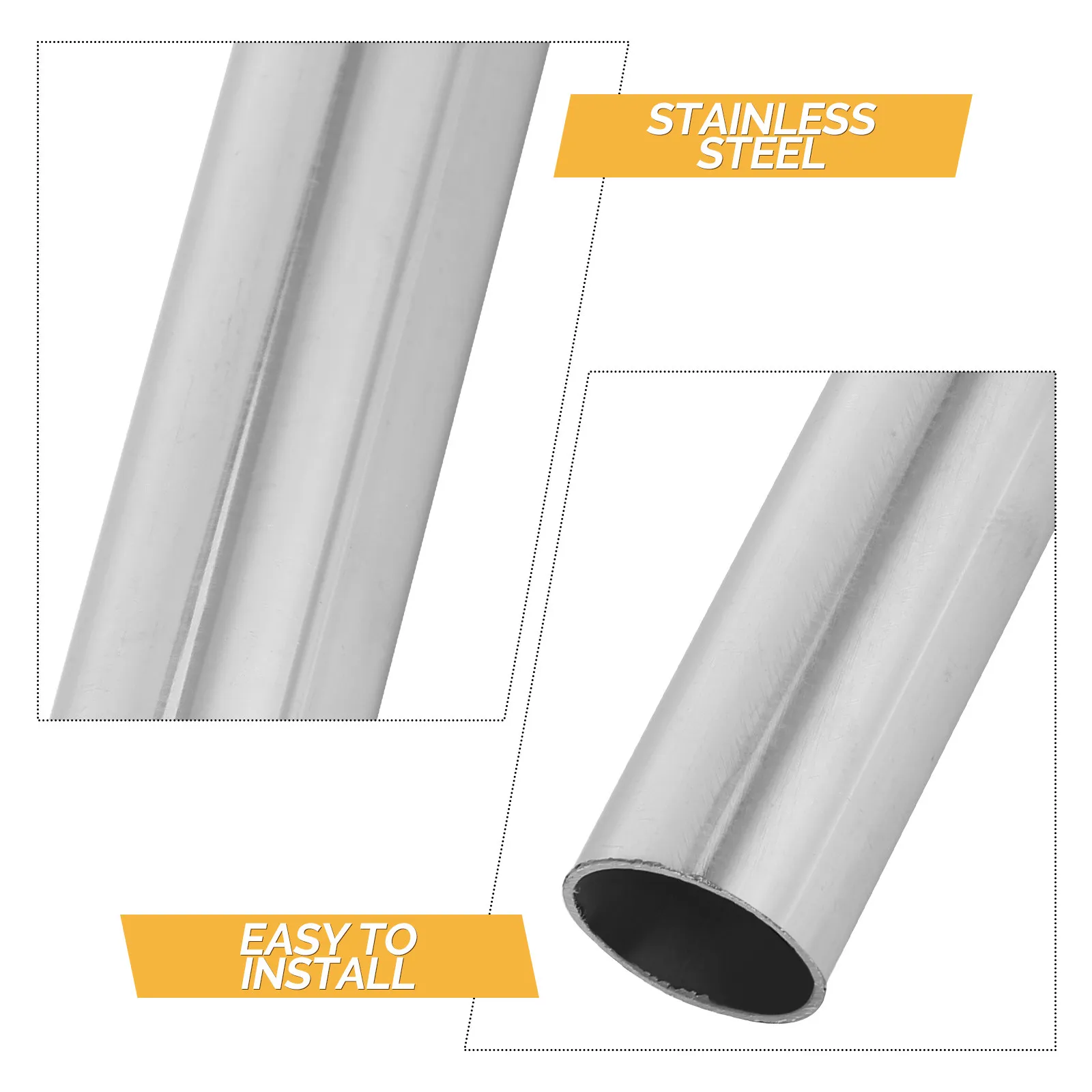 15.75 Inch Stainless Steel Closet Hanging Rod Heavy Duty Clothing Rod for Wardrobe Kitchen Bathroom Compact Space Optimization