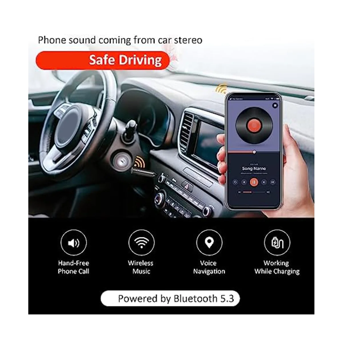 A57G-Aux Bluetooth-Adapter für Auto, Auto-Bluetooth-Audio-Receiver Home Stereo-Lautsprecher Kopfhörer Bluetooth-Auto-Adapter