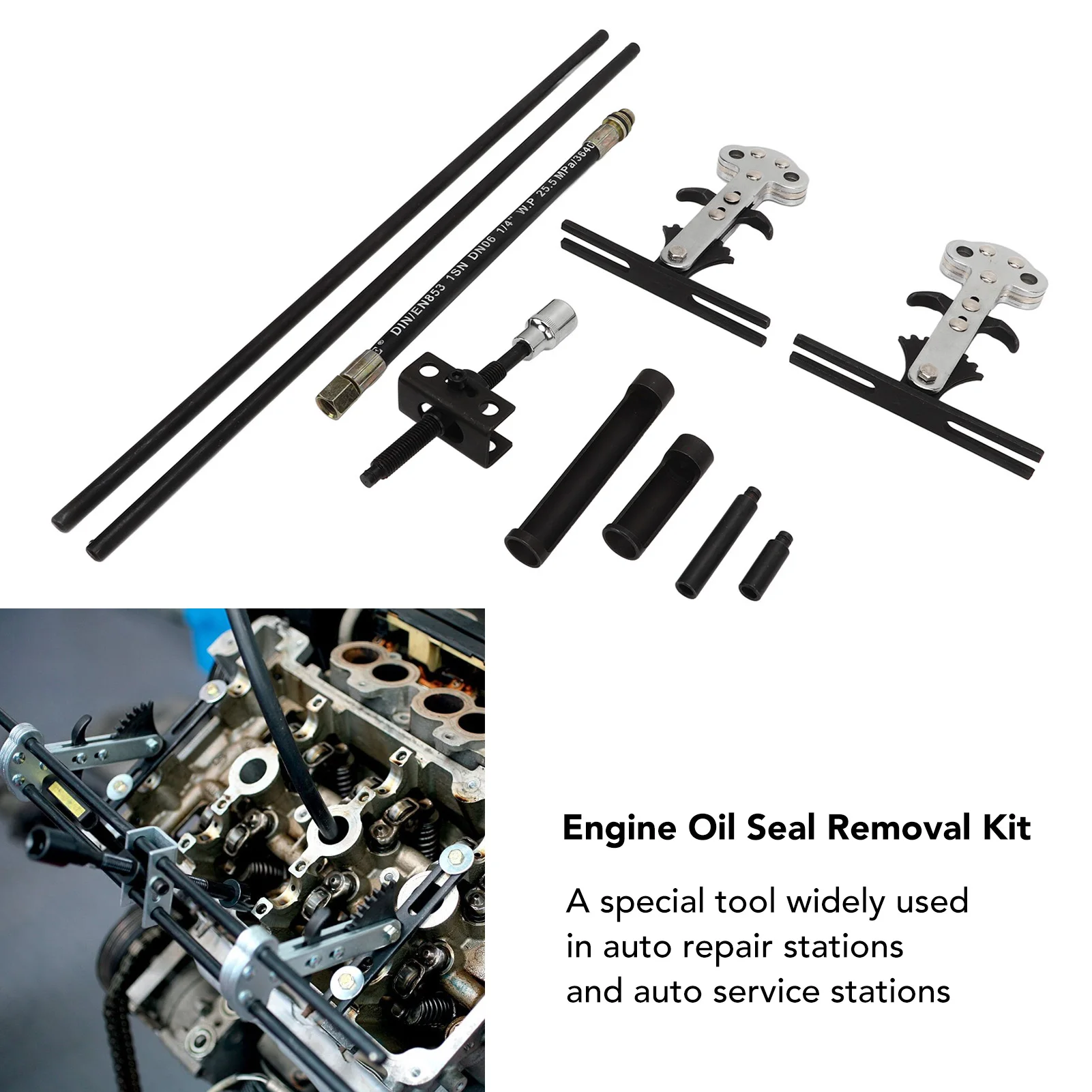 

Engine Oil Removal Kit Strong Strength Steel Oil Disassembly Tool for SOHC DOHC Engines Oil Removal Tool