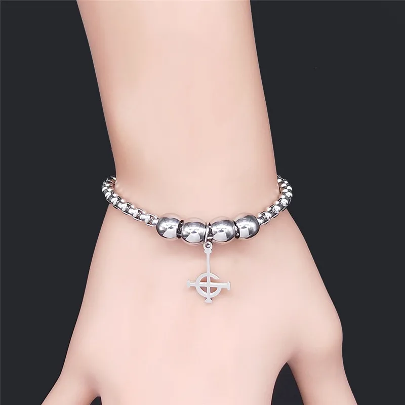 2026 Ghost BC Nameless Stainless Steel Bracelet Ghoul Band Pope Emeritus Symbol Mask Grucifix Poster Bracelets Jewelry B1722-1