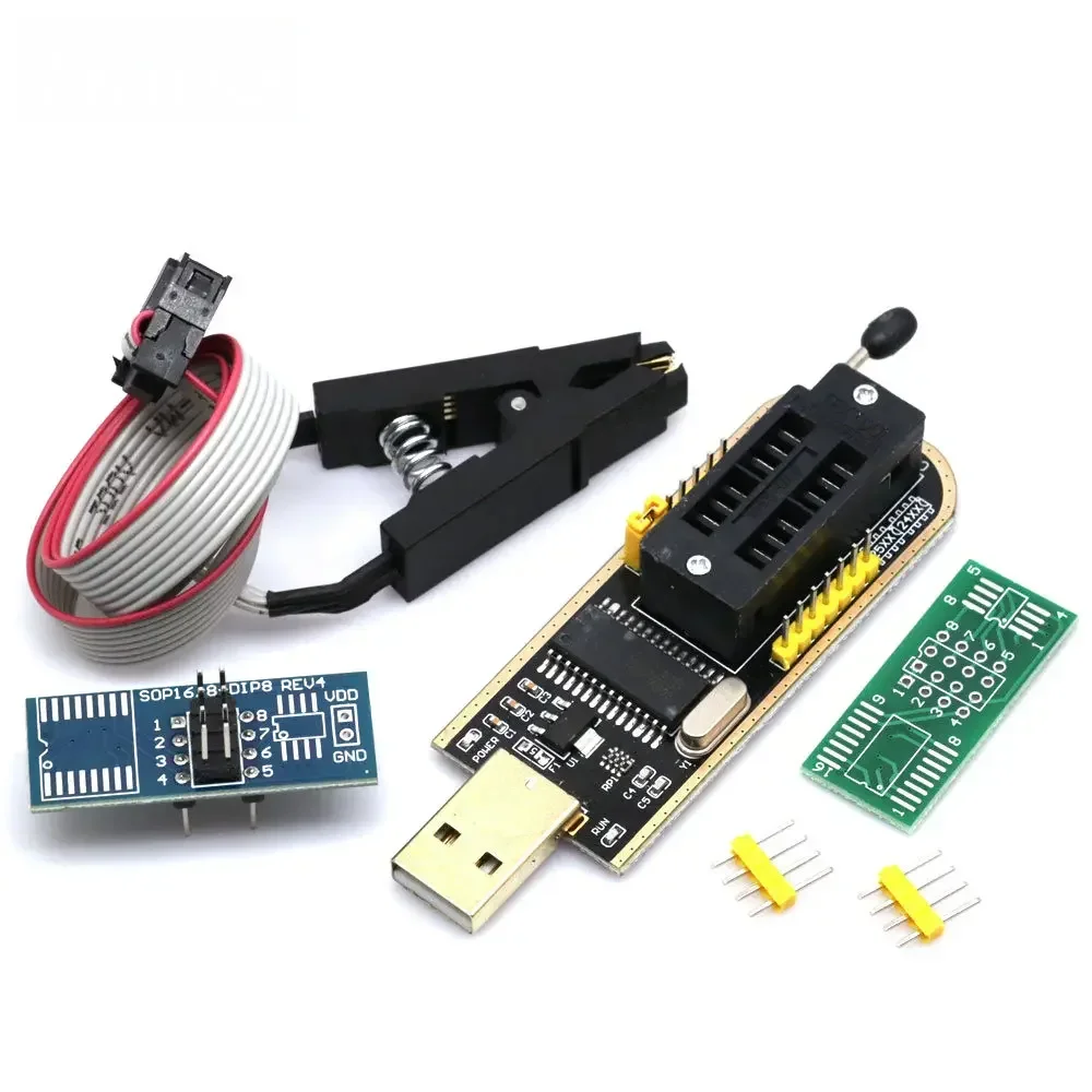 SOIC8 Clip CH341A EEPROM Multi-Protocol Programmer Kit USB Support for XTW100 24CXX/25CXX/93CXX BIOS Flash