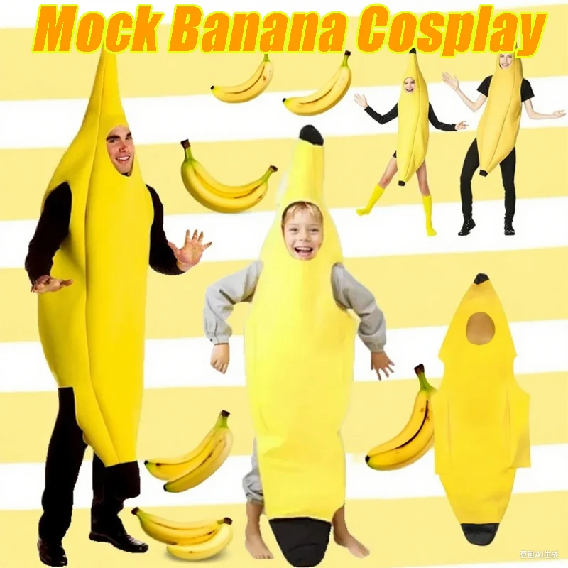 

Funny Adult Banana Costume Set High-Quality Banana Dress-Up Outfit for Halloween Cosplay Comedy Role-Playing Events