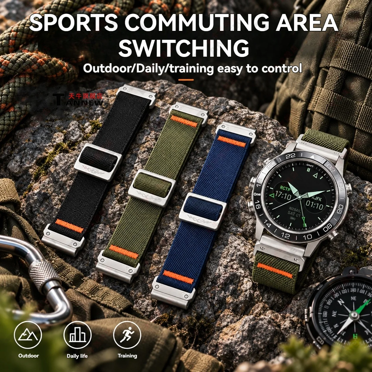 Woven Nylon Replacement Watch Strap for Garmin Fenix 9 Pro 8 7X 6X 5X Forerunner 955 965 970 Epix Pro Tactix 8 Quick Release Ban
