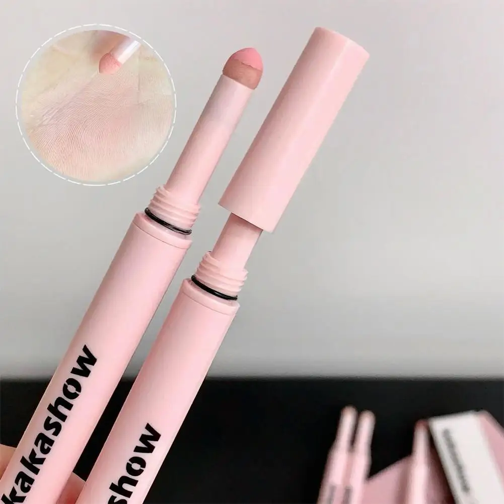 kakashow Makeup - Double-ended Blush Stick Sponge, Double-end Lying Silkworm Eyeliner Pencil,Diamond Glitter Matte Face Brighten