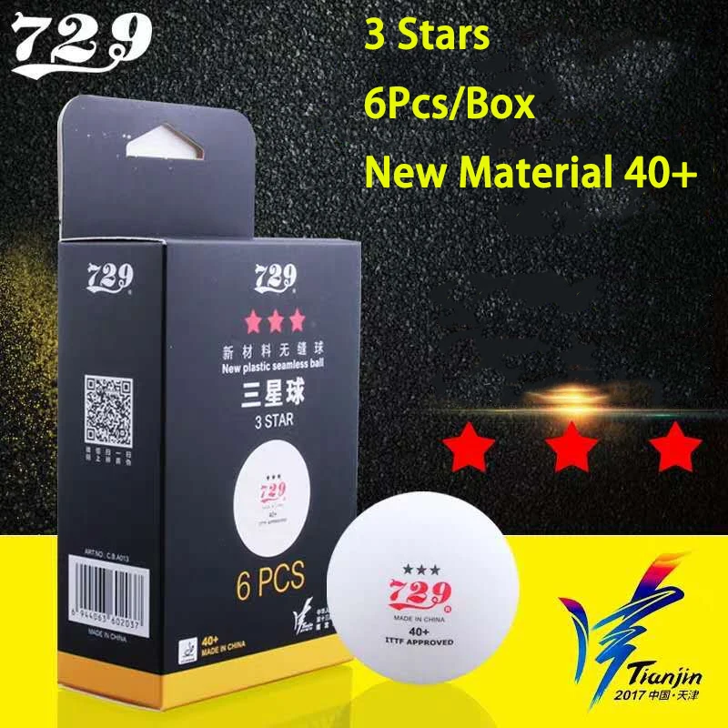 

729 Friendship 3 Stars Seamless Table Tennis Ball 40+ New Material Ping Pong Balls for National Games Competition ITTF Approved