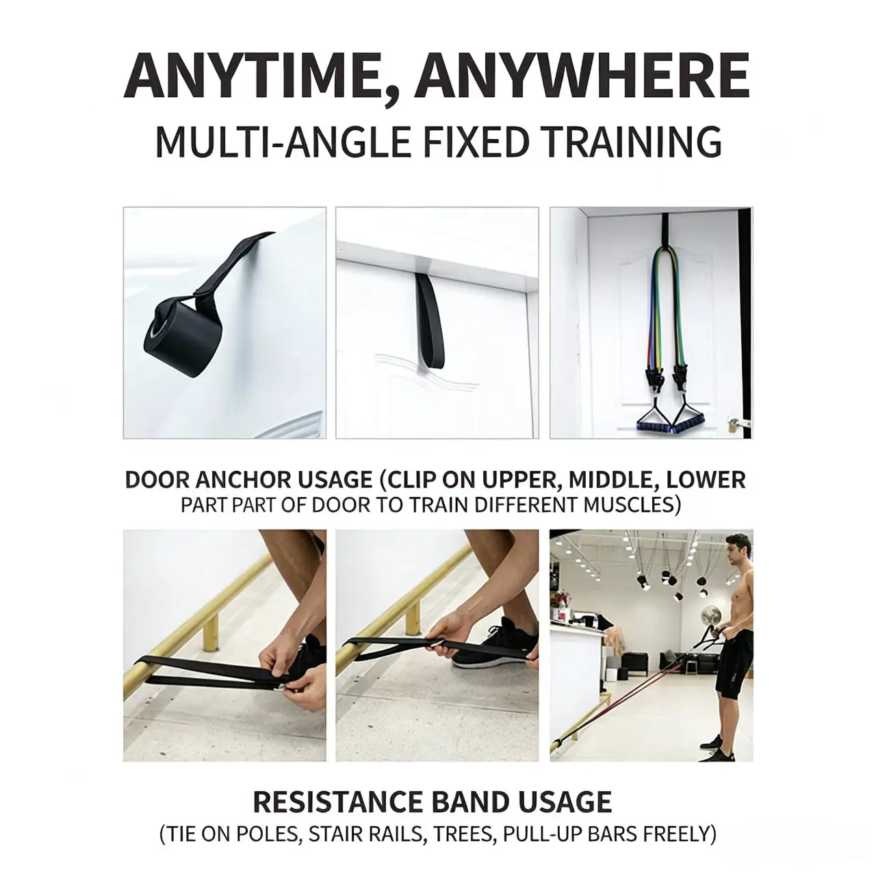 1 Piece Door Anchor Holder Elastic Heavy Duty Durable Universal Fit for Resistance Bands Tube Doorway Home Gym Fitness Workout gallery 5