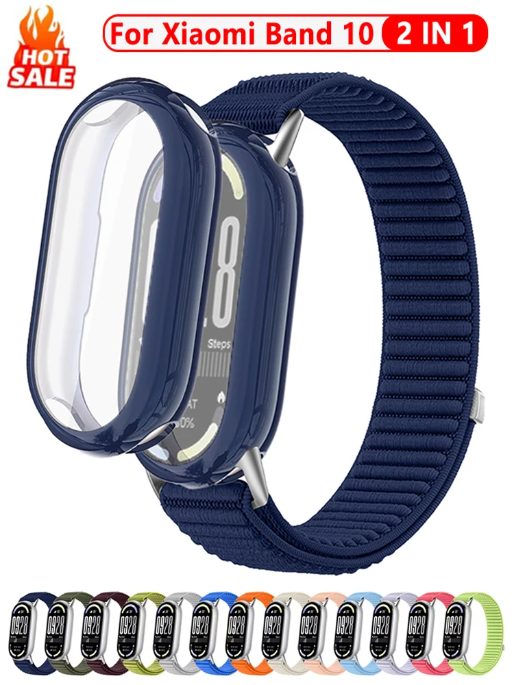 �y�Z�[�����z�i�C�����X�g���b�v+�P�[�X Xiaomi Mi Band 10 9 8 NFC�Ή� �X�|�[�c �L�k�� ���X�g�o���h �u���X���b�g Xiaomi �X�}�[�g�o���h 9 8 10 �A�N�Z�T���[