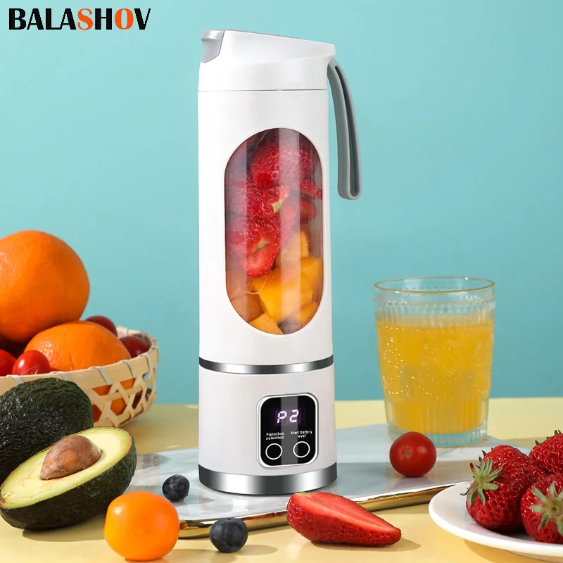 Přenosné ovoce džus mixér malý elektrický odšťavňovač 12 čepel hlava odšťavňovač pohár směšovače stroj smoothies mixér pro domácí 3000mah