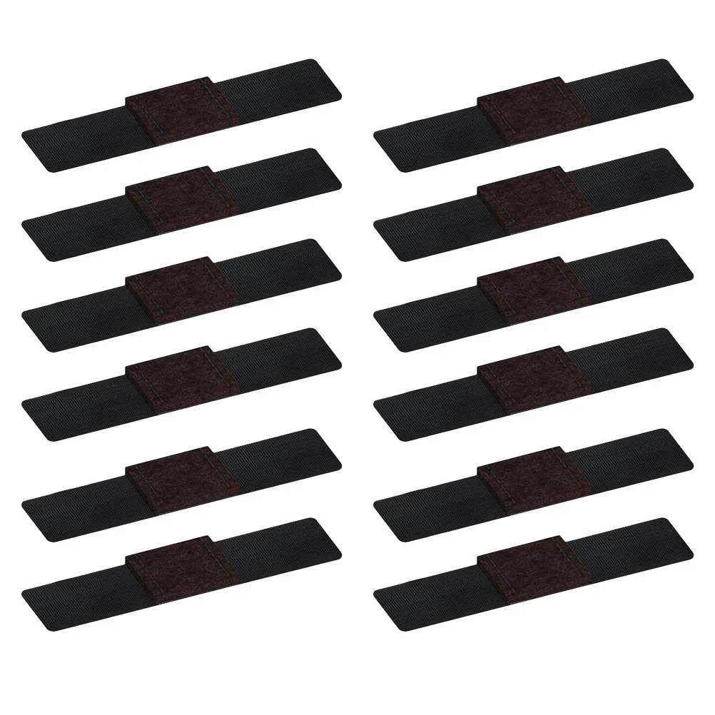 

12Pcs Chair Wear-Resistant Wrap-Around Furniture Pads Hook Loop Fasteners for Living Room Dining Room Floor Protection Black