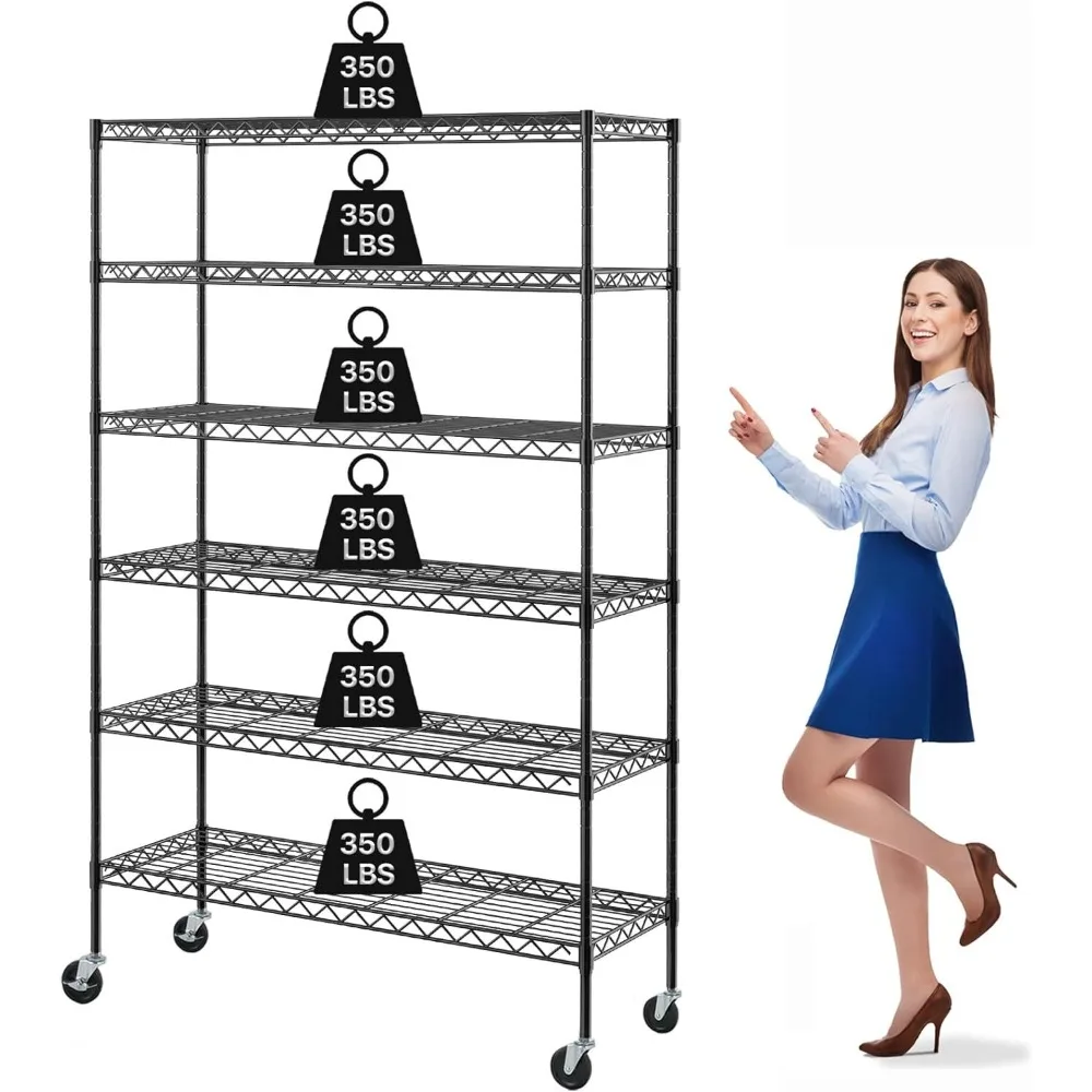 

5/6 Tier Wire Shelving Unit Metal Shelf Rack Adjustable For Home-saving