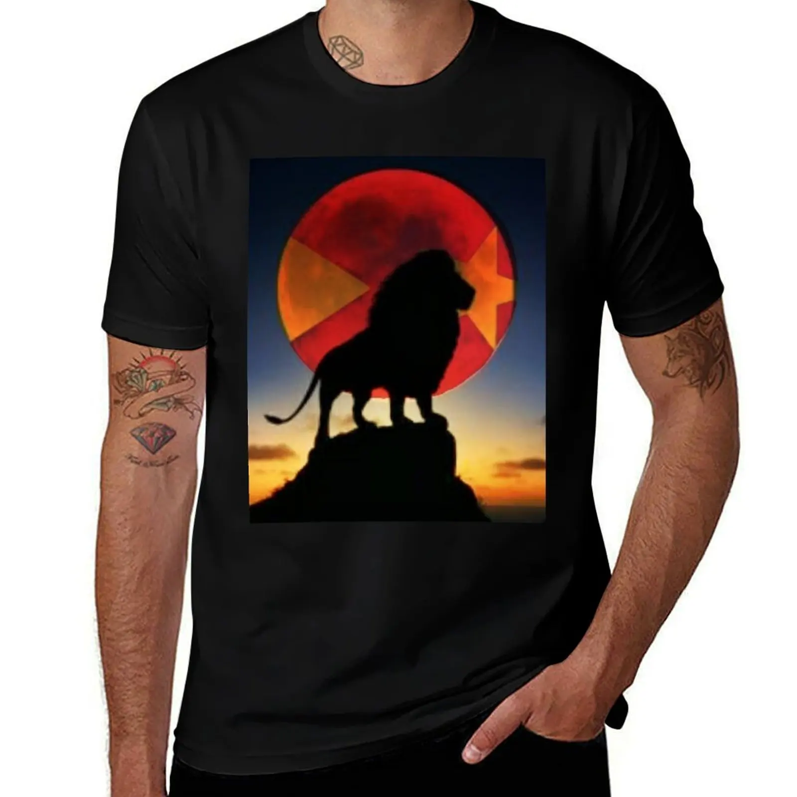 TIGRAY Lion Flag Sunset #Tigrai #Adey??#TDF #TPLF ?? #Tegaru T-Shirt korean fashion baggy shirts mens designer clothes