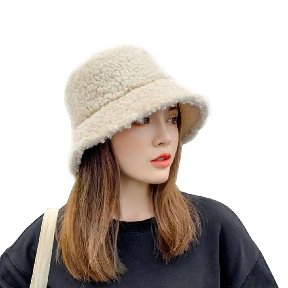 2022 Fashion Winter Warm Bucket Hats Autumn Female Korean Basin Hat Thicken Plush Panama Hats Outdoor Keep Warm Fisherman Caps