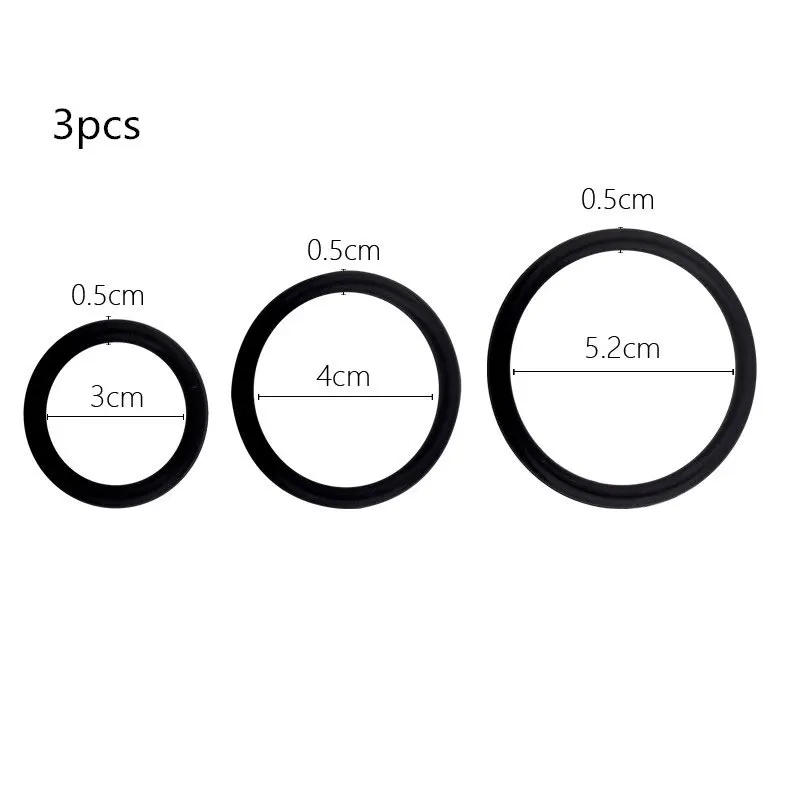 WAKEWAY 3/4PCS Penis Ring Penis Ring Condom Penis Trainer Delayed Ejaculation High Elasticity Durable Toy for Men image 2