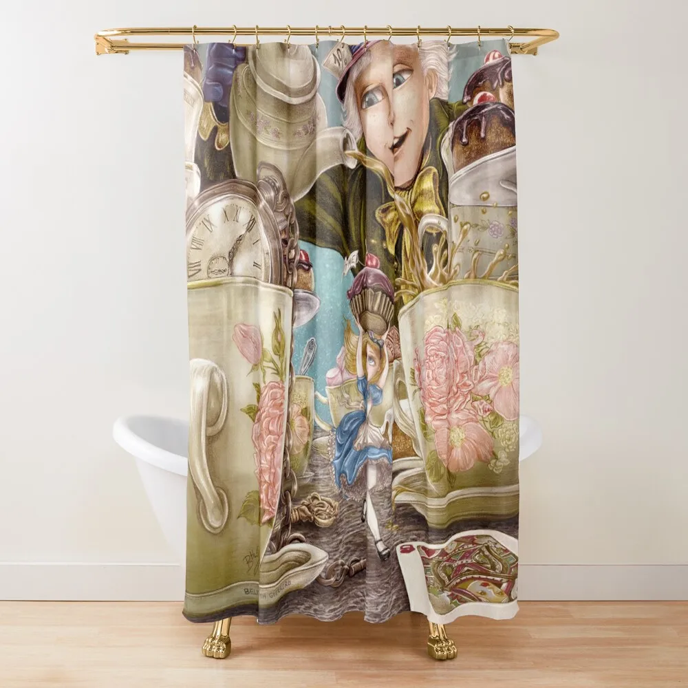 

Alice Mad Tea Party Shower Curtain Bathroom Showers Bathroom Accessorys Bathroom Deco Fabric Curtain