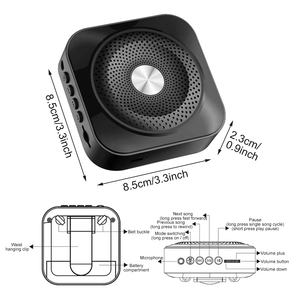 แบบพกพา Bluetooth-ใช้งานร่วมกับเครื่องขยายเสียงลำโพงแบบพกพาสำหรับครูเครื่องเล่นเพลงแฮนด์ฟรี Office Meeting อุปกรณ์เสริม