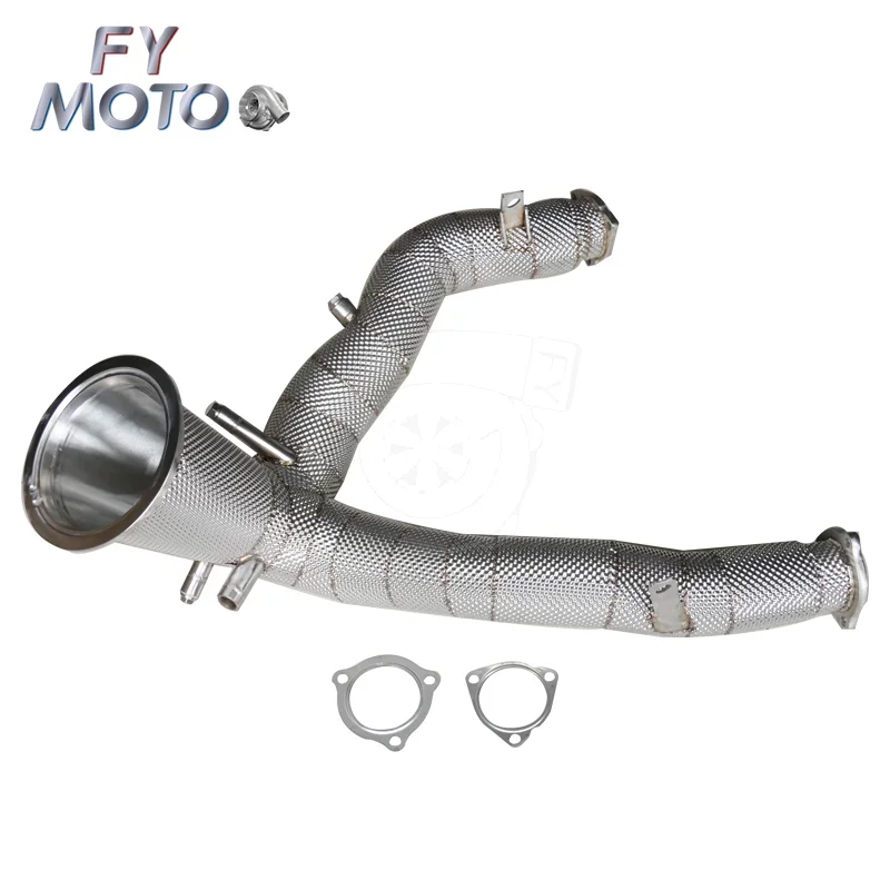 Exhaust Catless Downpipe For Audi A6 A7 C8 3.0T 2019+ With Heat Shield