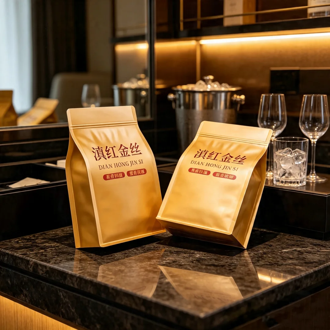 100g/250g/500g Dianhong Series Blacktea Bag Special Grade Black Tea Thickened Aluminum Foil Bag DIY Handmade DianHong Bao Ta SML