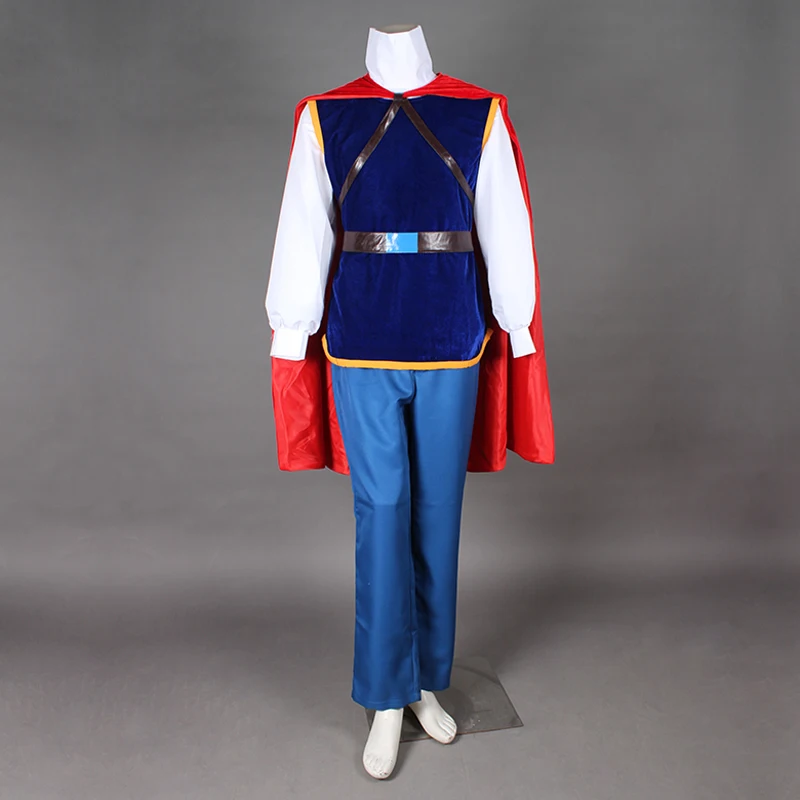 Movie Princess Snow  White The Prince Cosplay Costume With Red Cloak Halloween Party Carnival Clothing