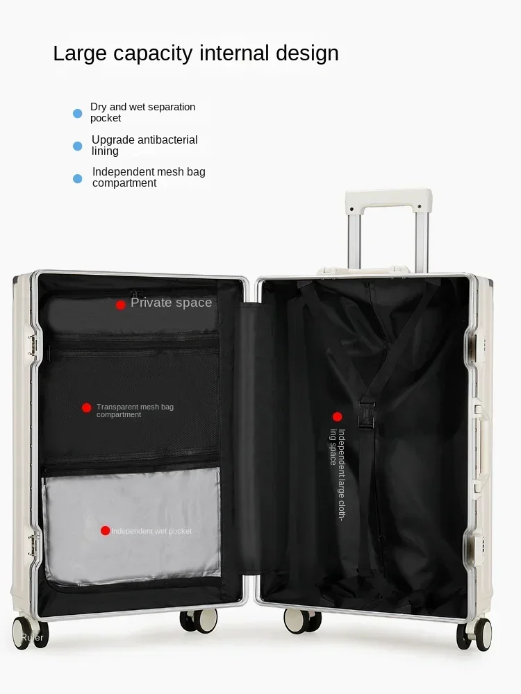 Mala De Bagagem com Carregador USB, Quadro De Alumínio, Carrinho De Cabine, Sacos De Viagem, Rodas Spinner, Nova Transportadora De Moda, 20 \