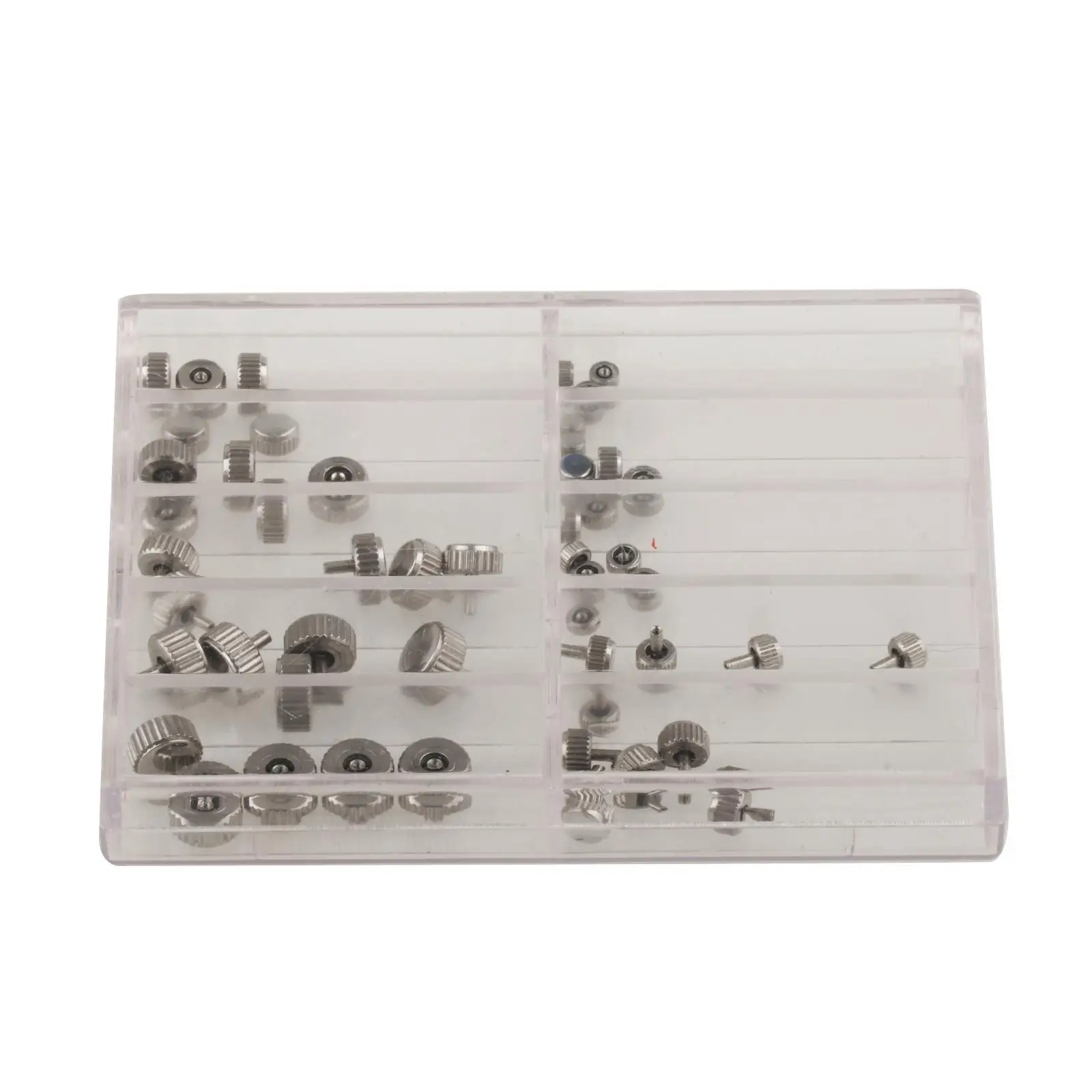 50x Watch Crown Watch Accessory Stainless Steel Portable Assorted Waterproof Watch Repairing Tool Parts for Watchmakers