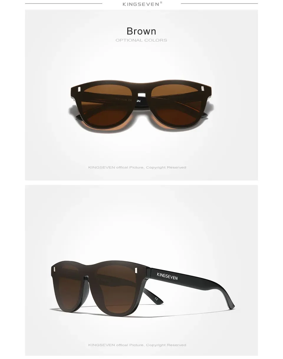 KINGSEVEN Runde Randlose Sonnenbrille TR90 Polarisierte Anti-UV400 frauen Brillen Männer Retro Outdoor Kausalen HD Spiegel Objektiv Gläser – Detail 9