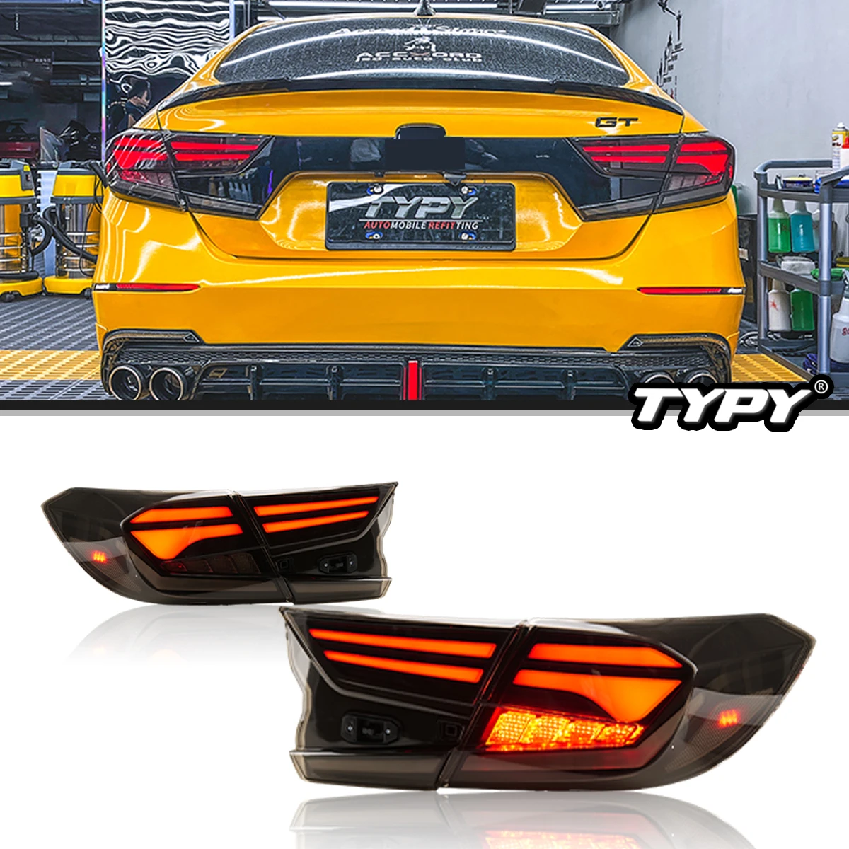 Car LED Taillights For Honda Accord 10th Gen 2018-2022 Rear Tail Lamps Sequential Dynamic Turn Signal Lights Brake Lamp