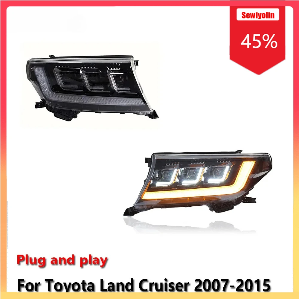 

Car LED Headlight Automobile Parts For Toyota Land Cruiser 2007-2015 Fog DRL Brake Turn Signal Lamp Plug and Play