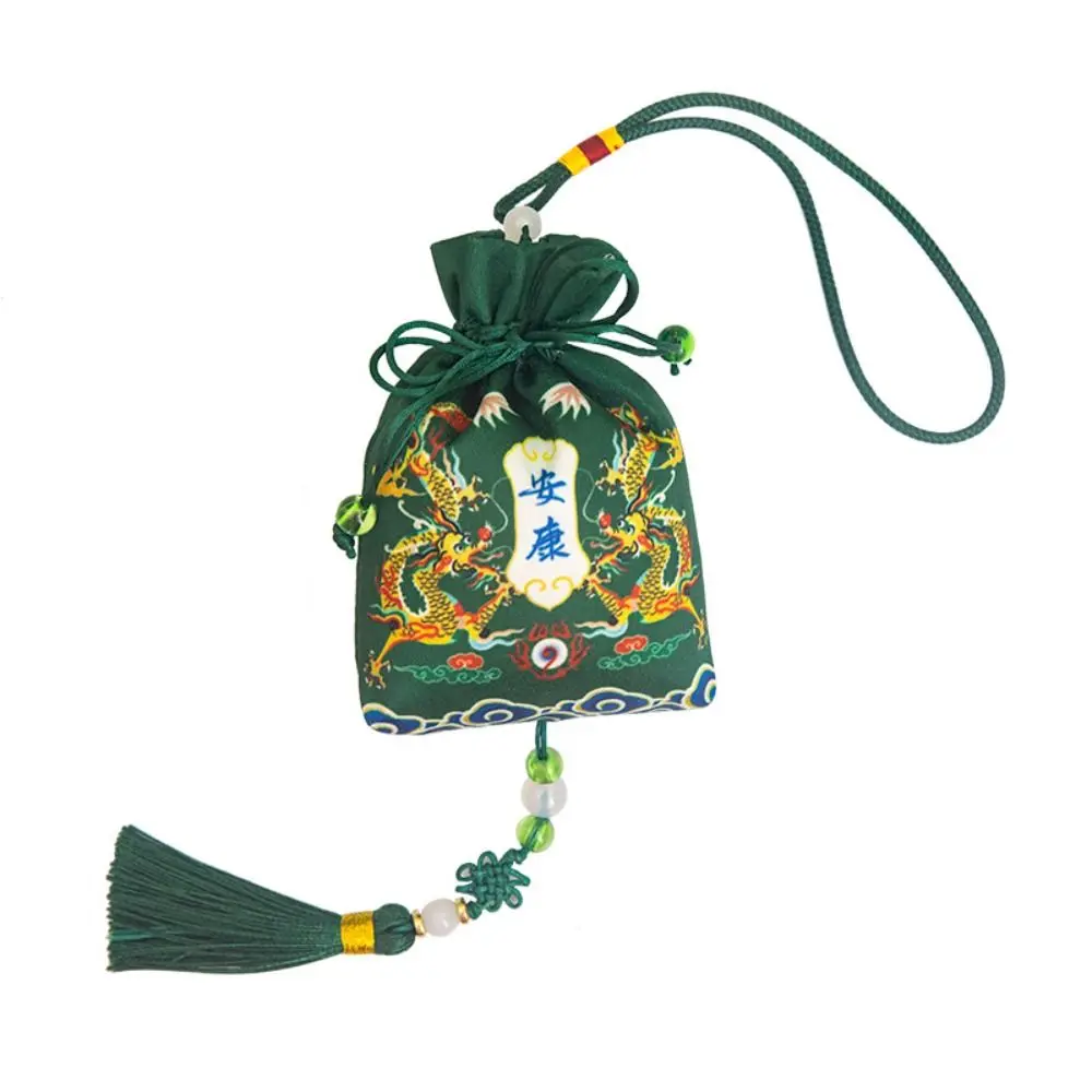 

Новогодняя сумка Lucky Bag Dragon Year, тканевый саше с принтом, карман, подвесная кисточка, маленькая сумка, маленькая сумка, кошелек для монет