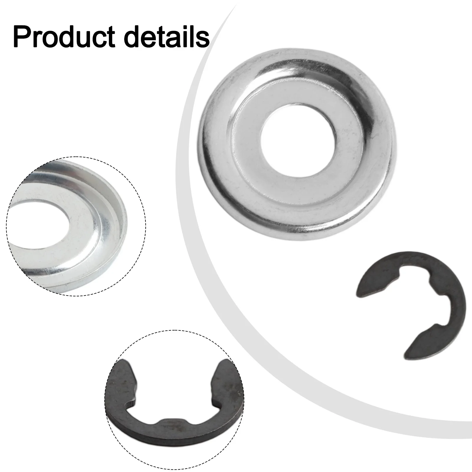 Industrial-Grade E Clip and 27mm Washer for Chainsaw Applications Including Bar Nose Assembly and Guard Mounting