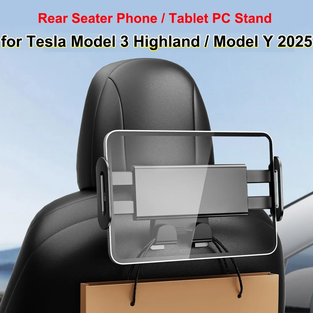 for Tesla Model Y Juniper Launch 2025 2026 Phone Holder with Hook Seat  Laptop Stand for Model 3 Highland Rear Seater Mount