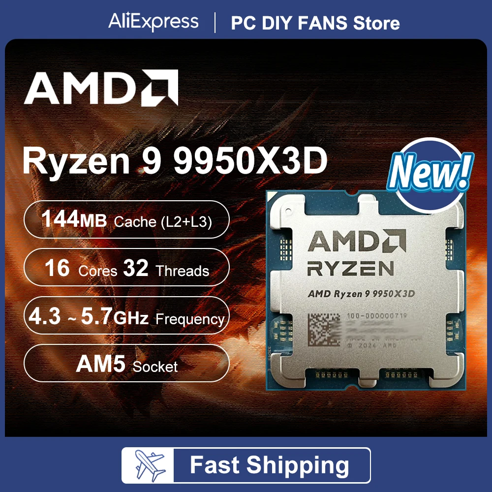 AMD Ryzen 9 9950X3D 16-Core Processore - NUOVO - Pronta Consegna! 🚚💨