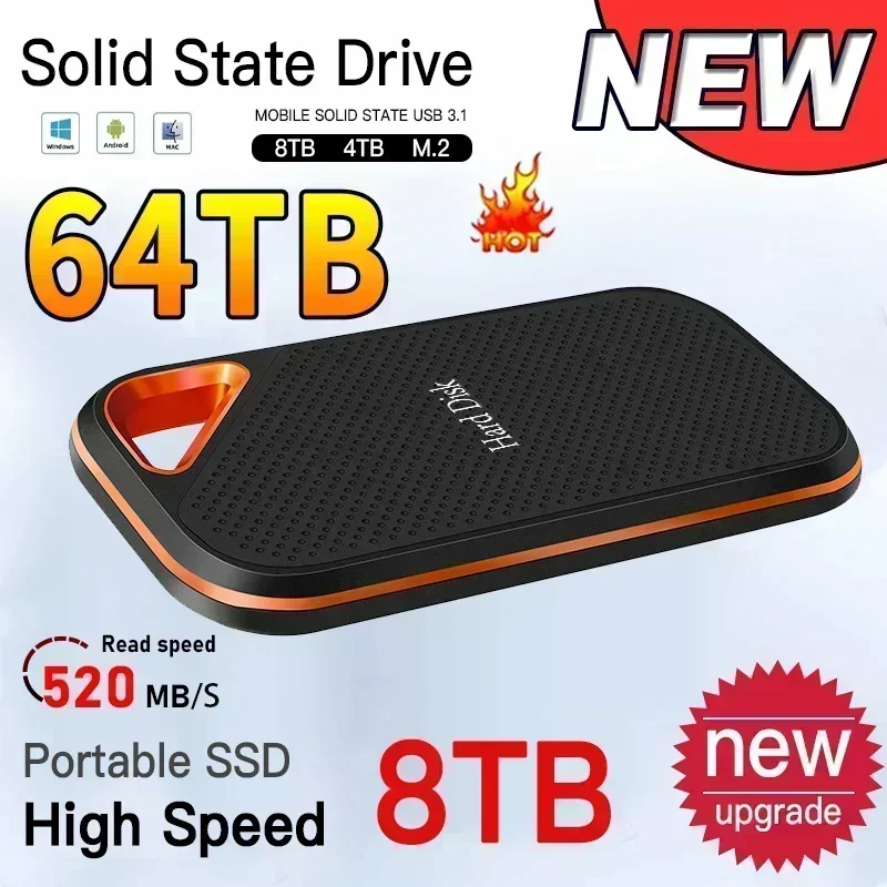 Original Portable SSD 1TB Mobile Solid State Drive 2TB   External Hard Drive USB 3.1 High-speed ssd hard disk for Laptop Mac PC