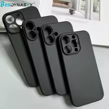 Luxury Black Silicone Matte Case for iPhone
