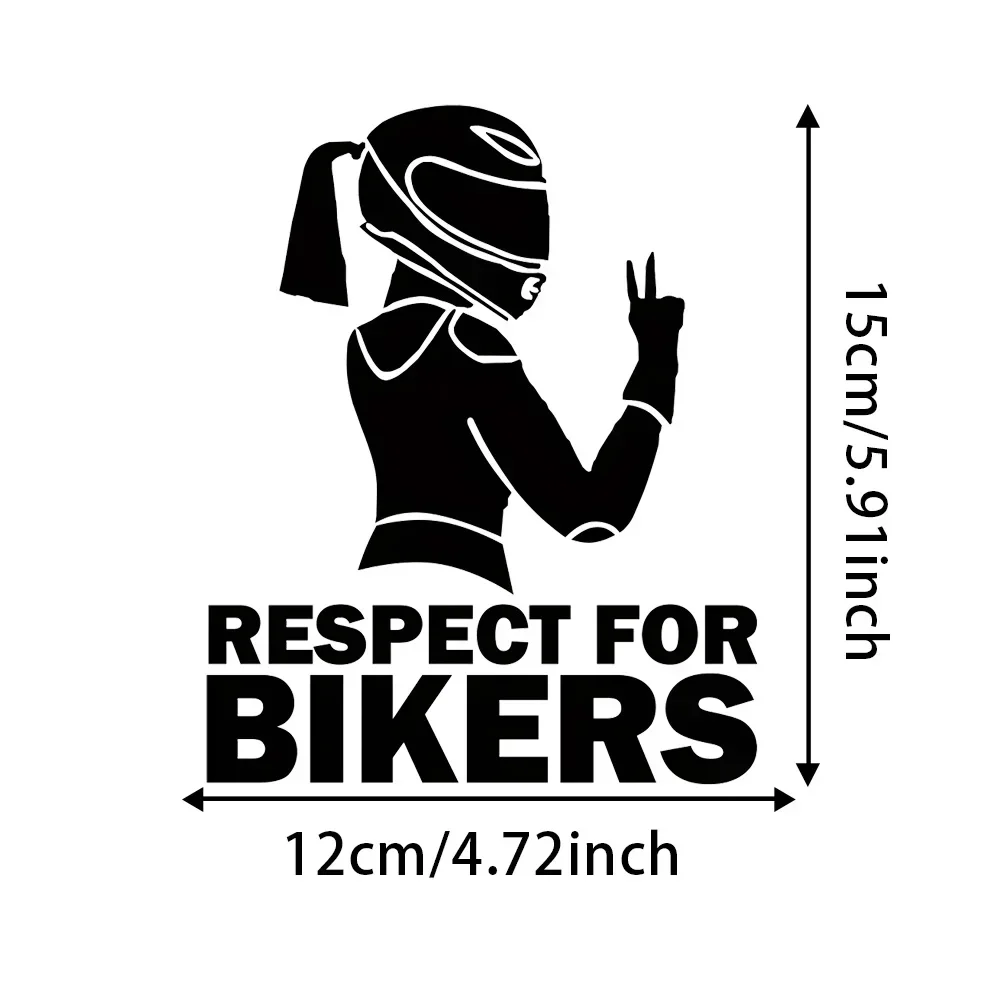 Respect for Lady Bikers Vinyl Car Decal Waterproof Sticker For Lady Rider Motorcycle Helmet Fairing Fuel Tank Car Window Decor