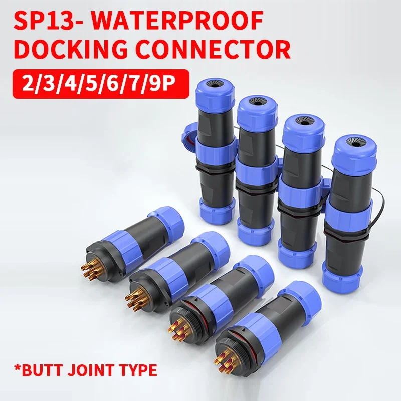 

SP13 IP68 Waterproof Connector plug&socket Male Female 1-9 Pin Butt Outdoor Electrical Connectors