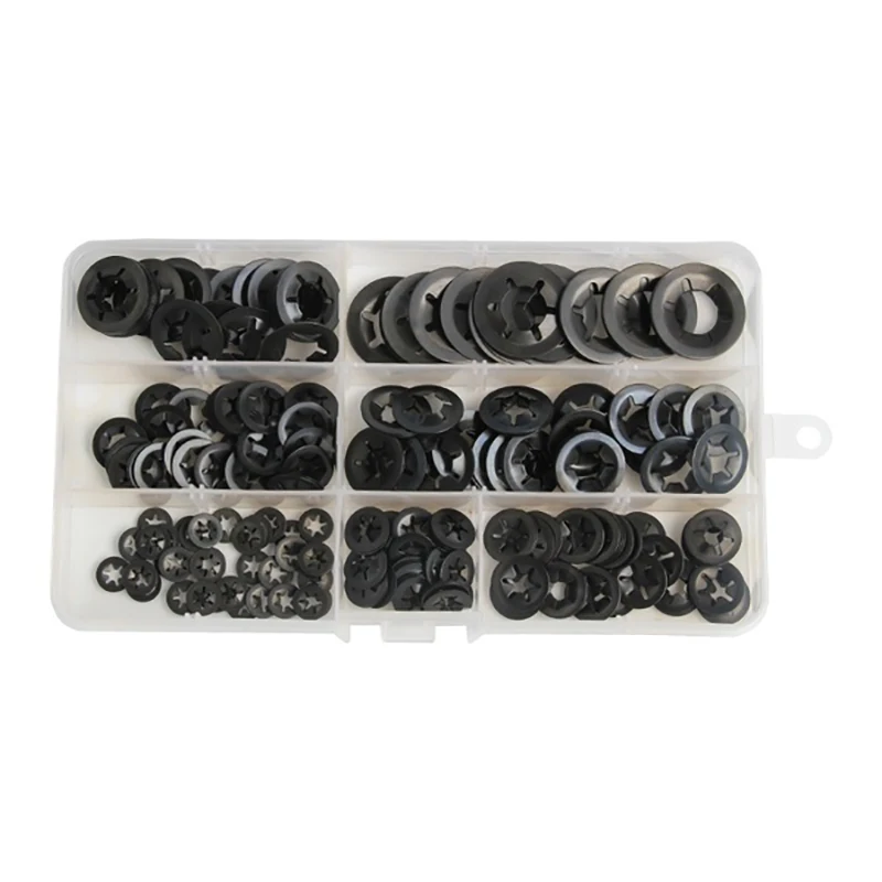 

280PCS M3-M12 Washer Inner Tooth Star Lock Push Lock Washer Speed Clip Fastener Kit Seal Ring Tool Hardware Accessor