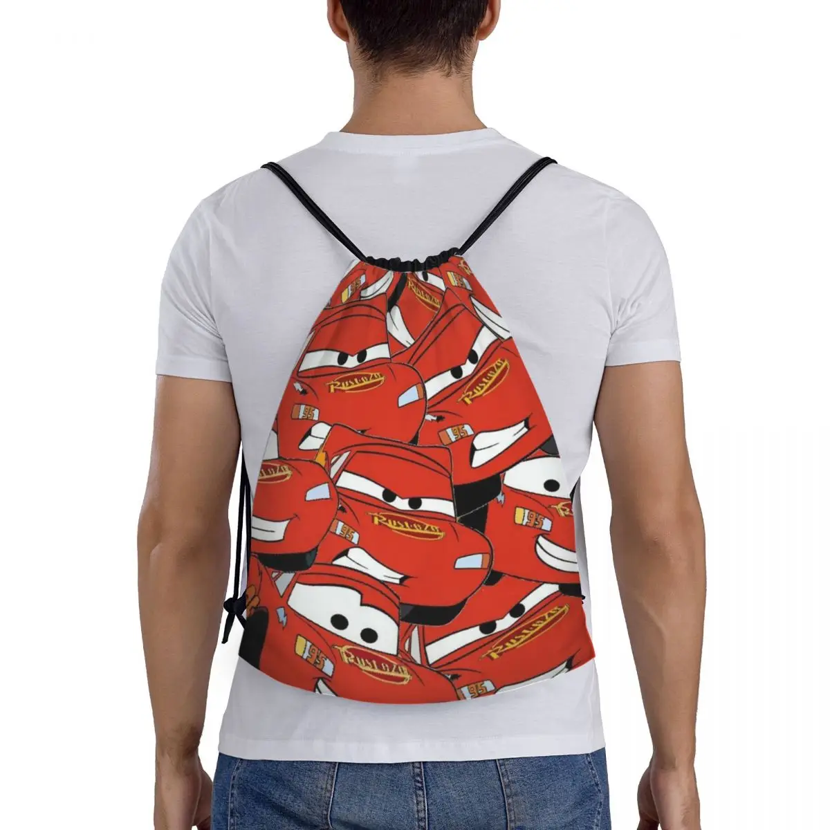 Lightning Mcqueen Cars Galaxy zaino con coulisse palestra sport Sackpack String Bags per Yoga