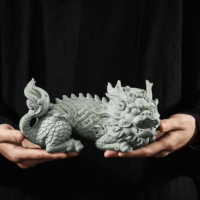 

Blue sand stone auspicious beast unicorn desktop decoration fish tank landscape decoration country