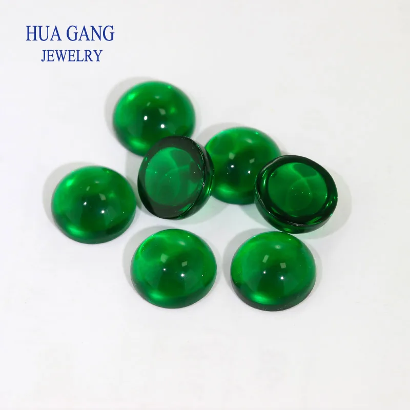 Round Shape Glass Beads Cabochon Cut Flat Bottom Loose  Synthetic Gems For Jewlry Size 8mm 10mm 20mm