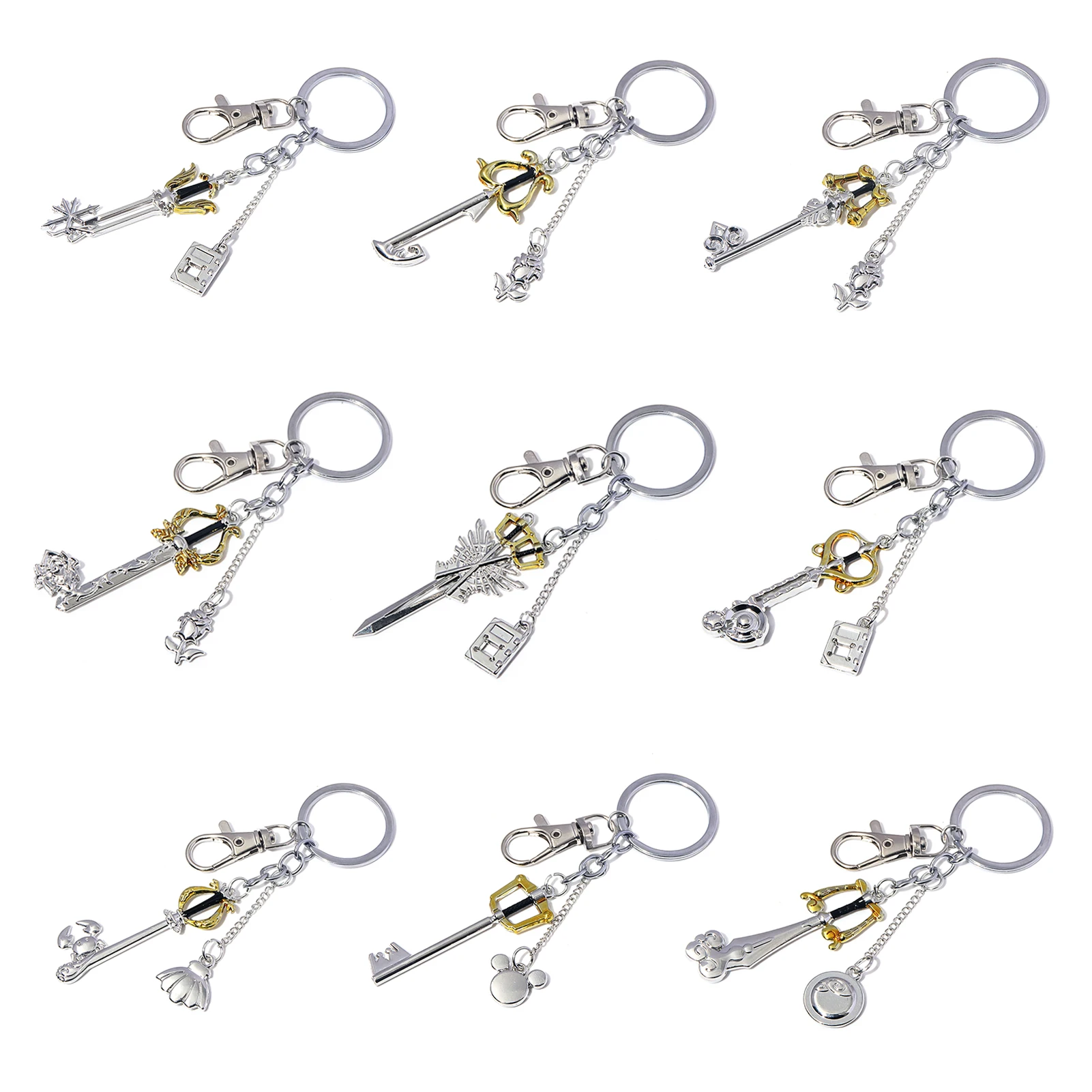 Kingdom Hearts Sora Keyblade Keychain Key Shape Weapon Pendant Key Chain for Women Men Choker Keyring Souvenir Jewelry Gift image 6