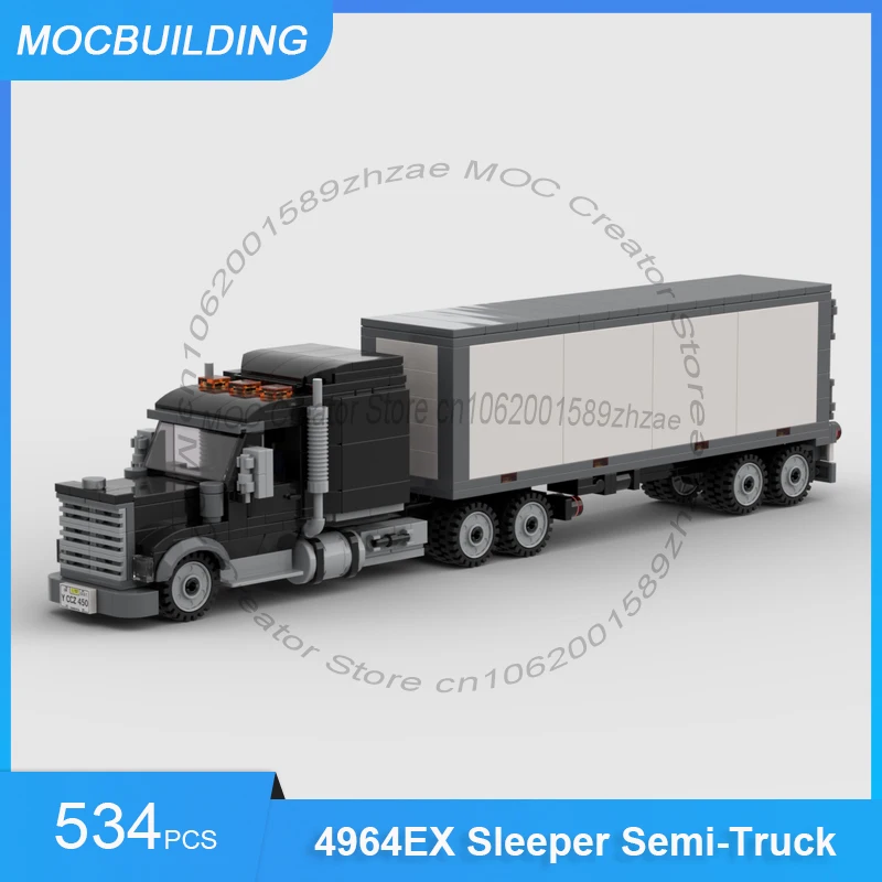 

4964EX Sleeper Semi-Truck Model MOC Building Blocks DIY Assemble Bricks City Cargo Transportation Collection Toys Gifts 534PCS