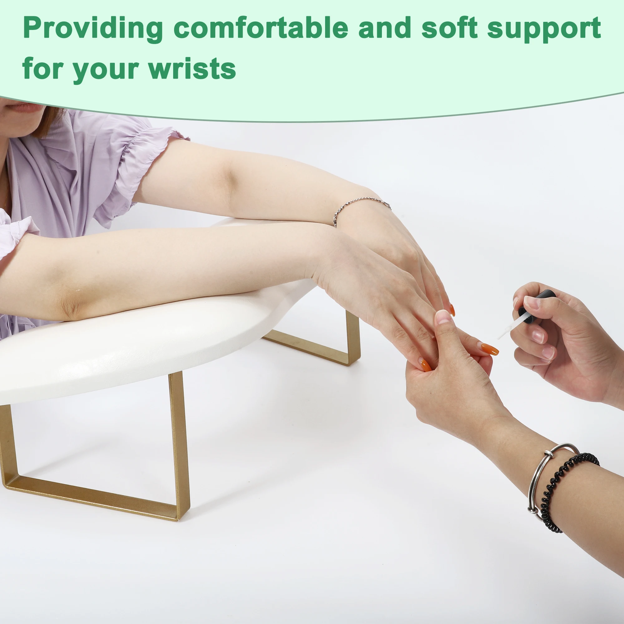 VOCOSTE Two-hand Nail Pillow for Nails Tech U-shaped Nail Hand Rest with Detachable Brackets PU Leather Arm Rest