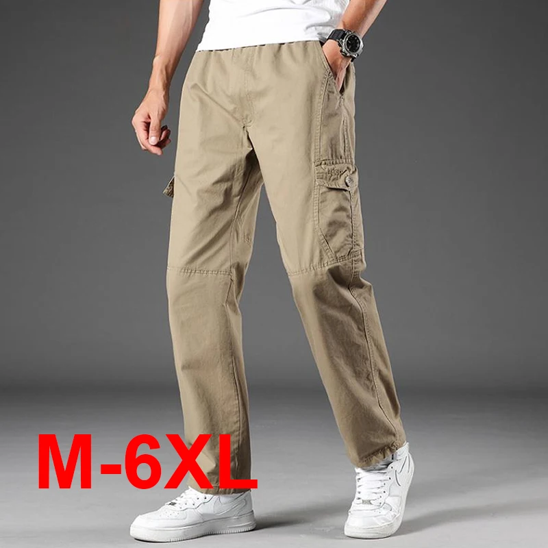 

Autumn Men's Cargo Pants Spring Cotton Work Wear New 2025 Large Size M-6XL Casual Climbing Joggers Sweatpants Hombre Trousers
