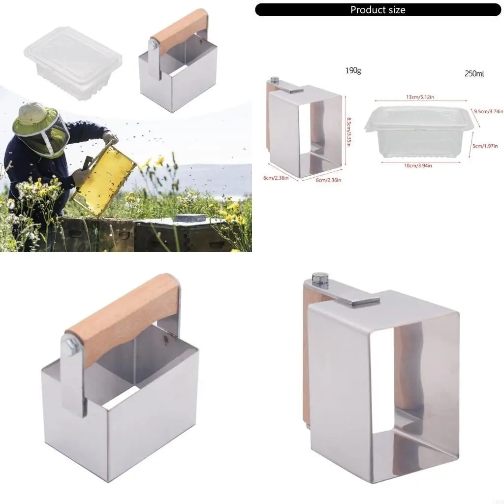 تربية النحل العسل مشط القاطع مجموعة الفولاذ المقاوم للصدأ مشط العسل القاطع مع 10 صناديق تخزين بلاستيكية أداة للمناحل C5AD